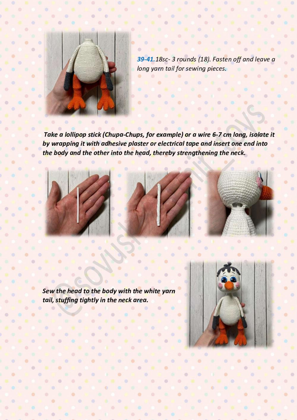CROCHET TOY PATTERN stork and baby &
