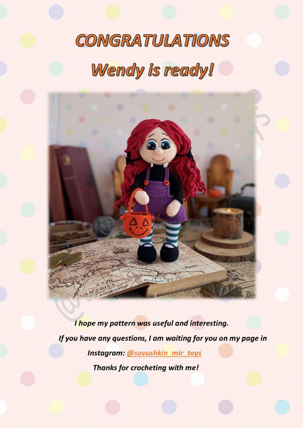 crochet toy pattern wendy the little witch