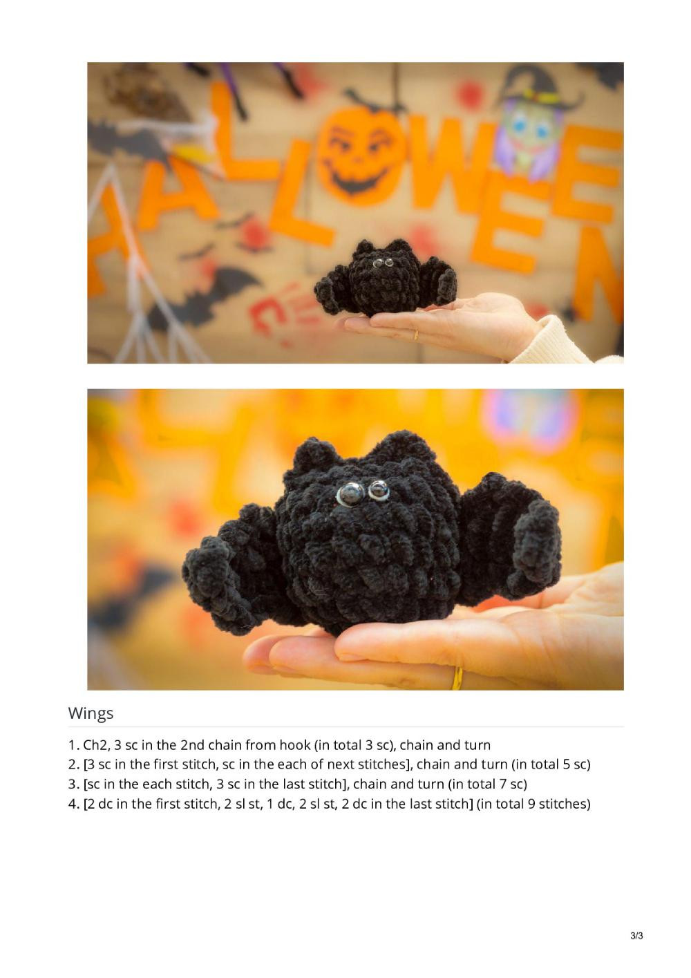 Crochet Tutorial Halloween Bat