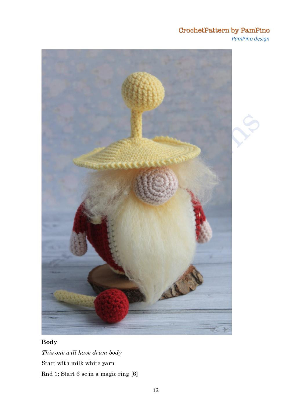 Drummer Gnomes crochet pattern