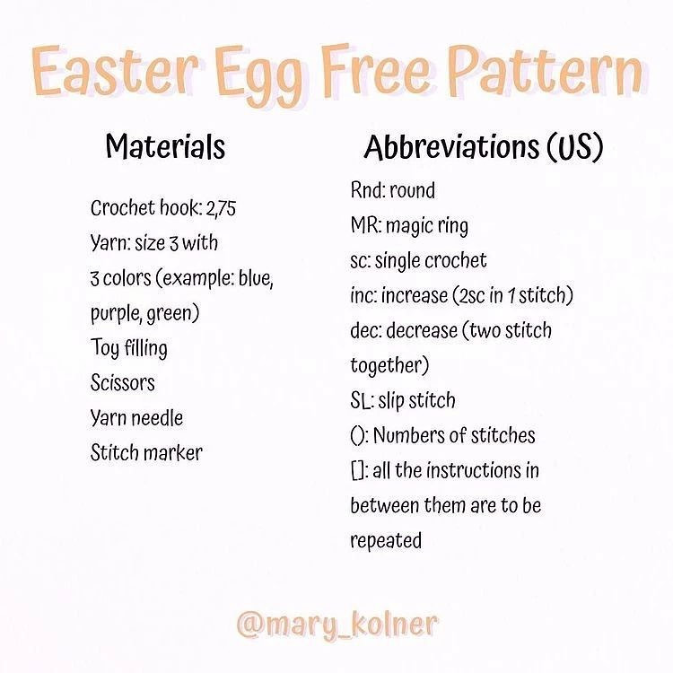 easter egg free pattern