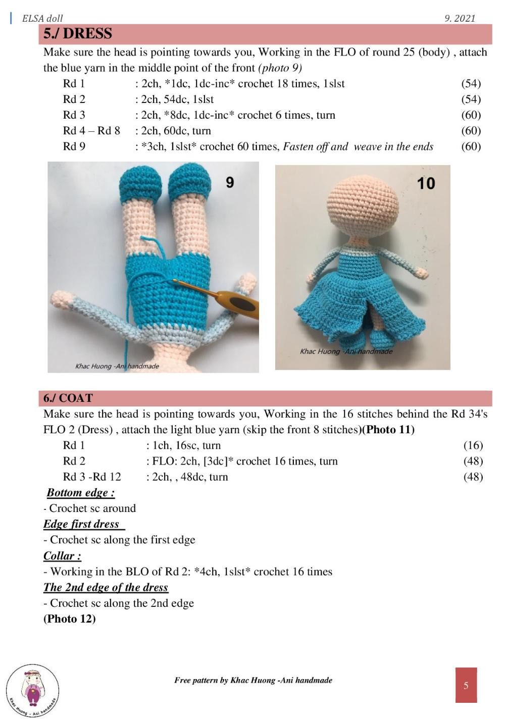 ELSA DOLL crochet pattern
