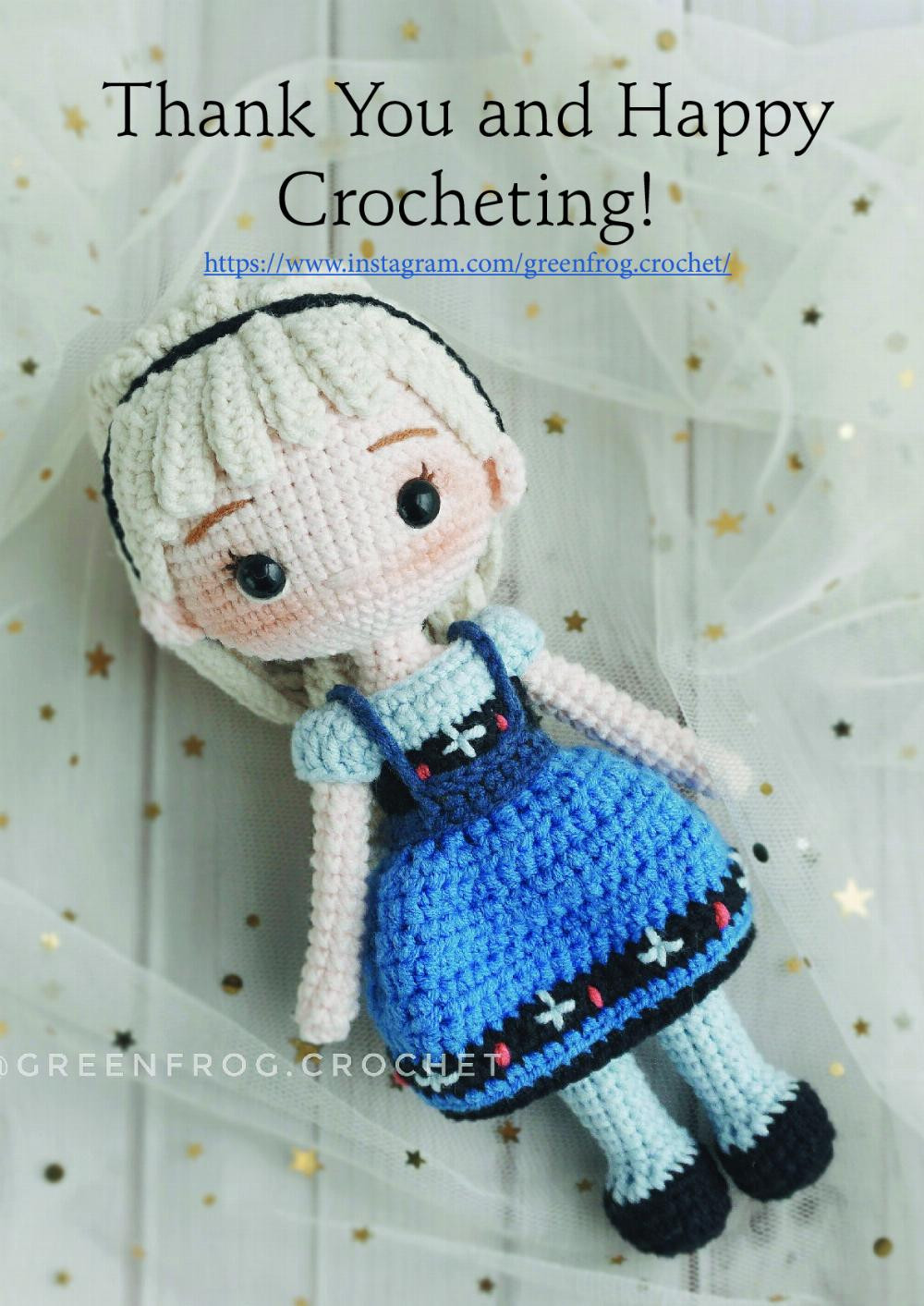 elsa with a blue dress crochet pattern