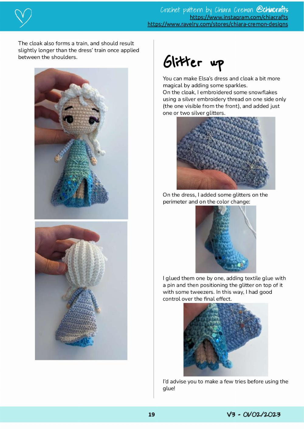Elsa with blue dress Crochet Pattern