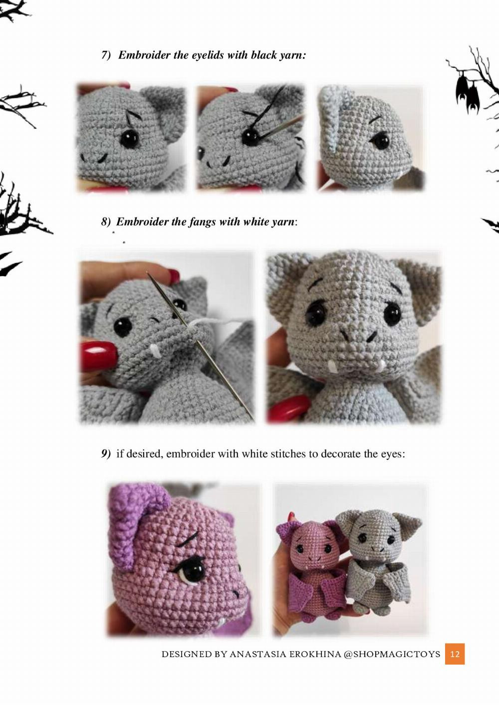 English crochet Pattern little bat