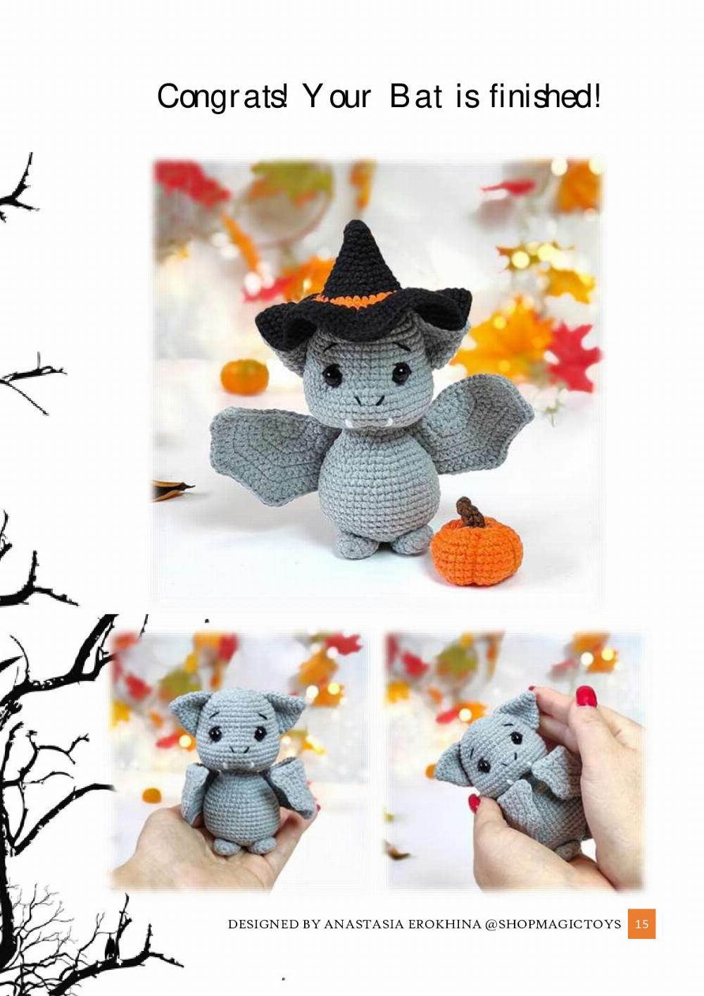 English crochet Pattern little bat