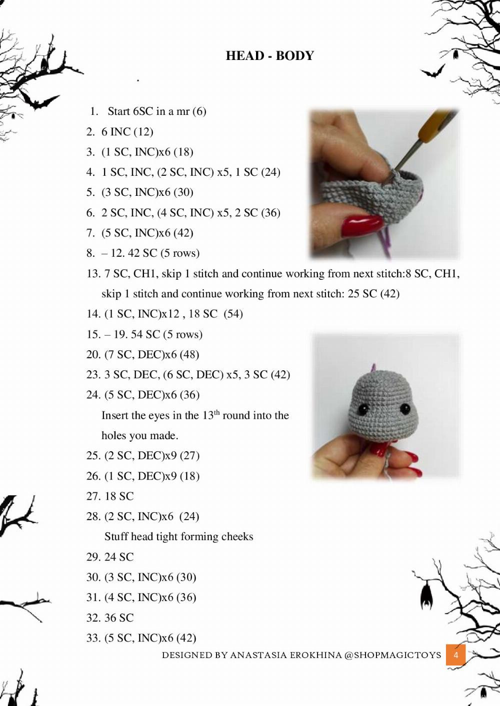 English crochet Pattern little bat