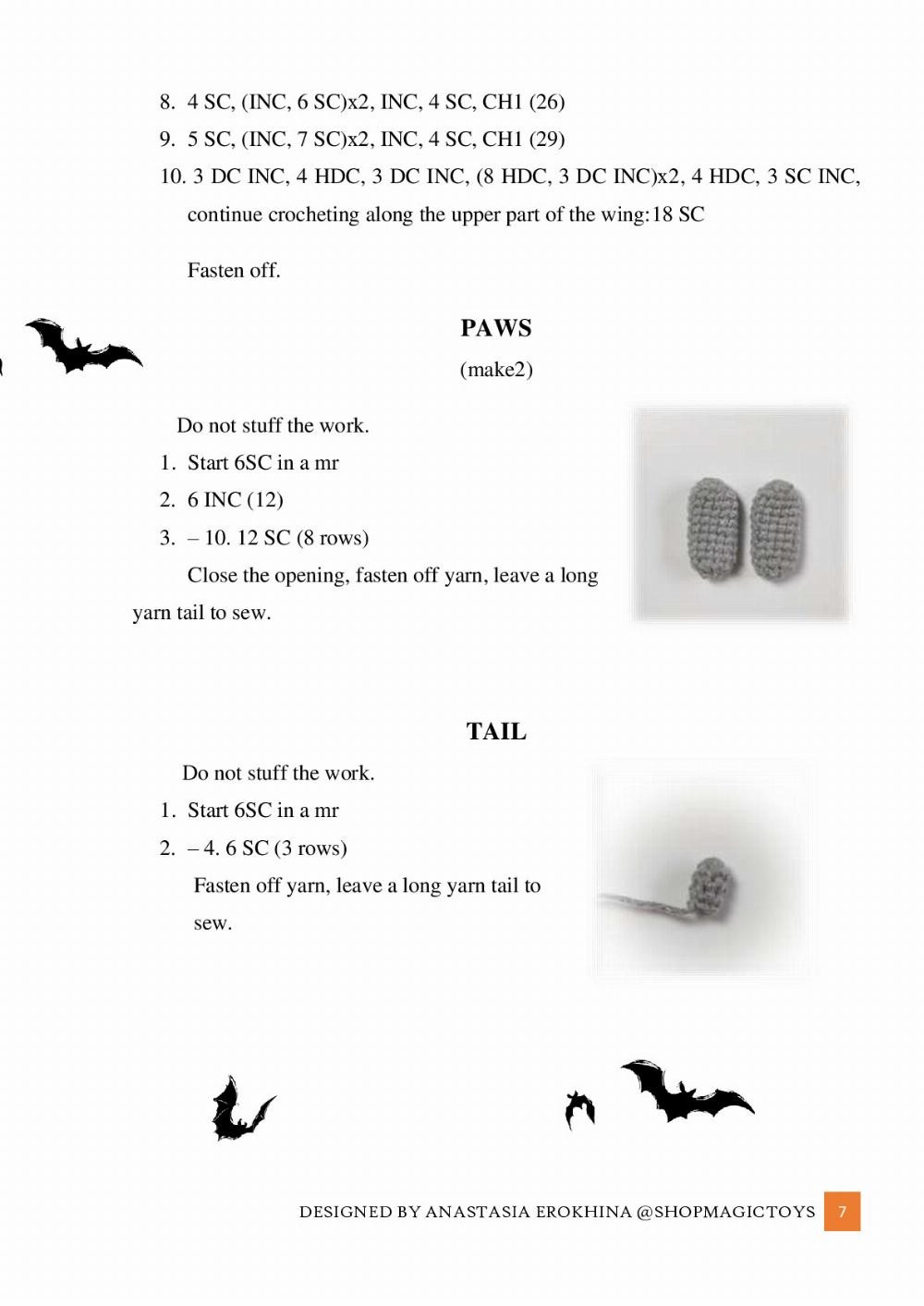 English crochet Pattern little bat