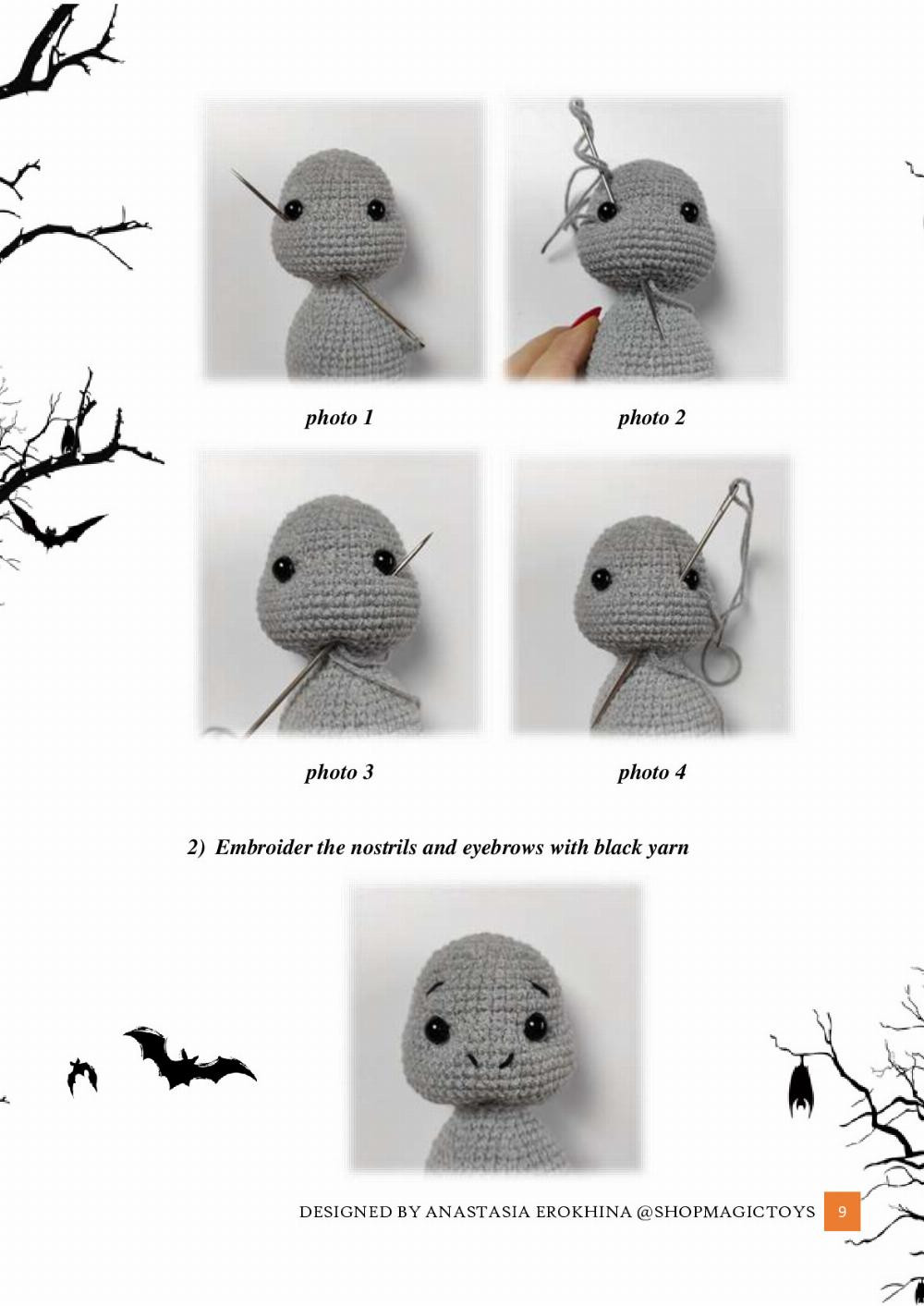 English crochet Pattern little bat