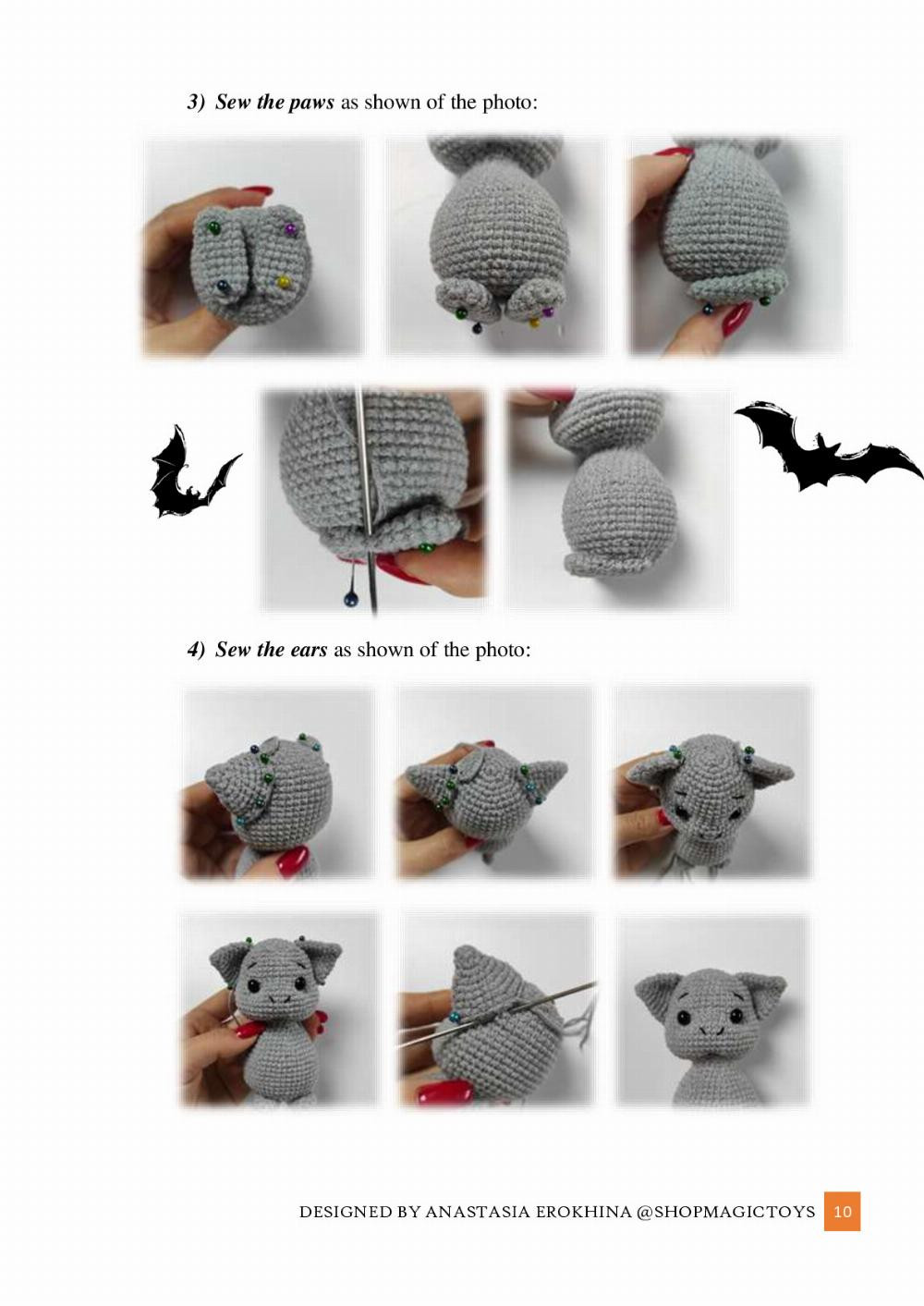 English crochet Pattern little bat