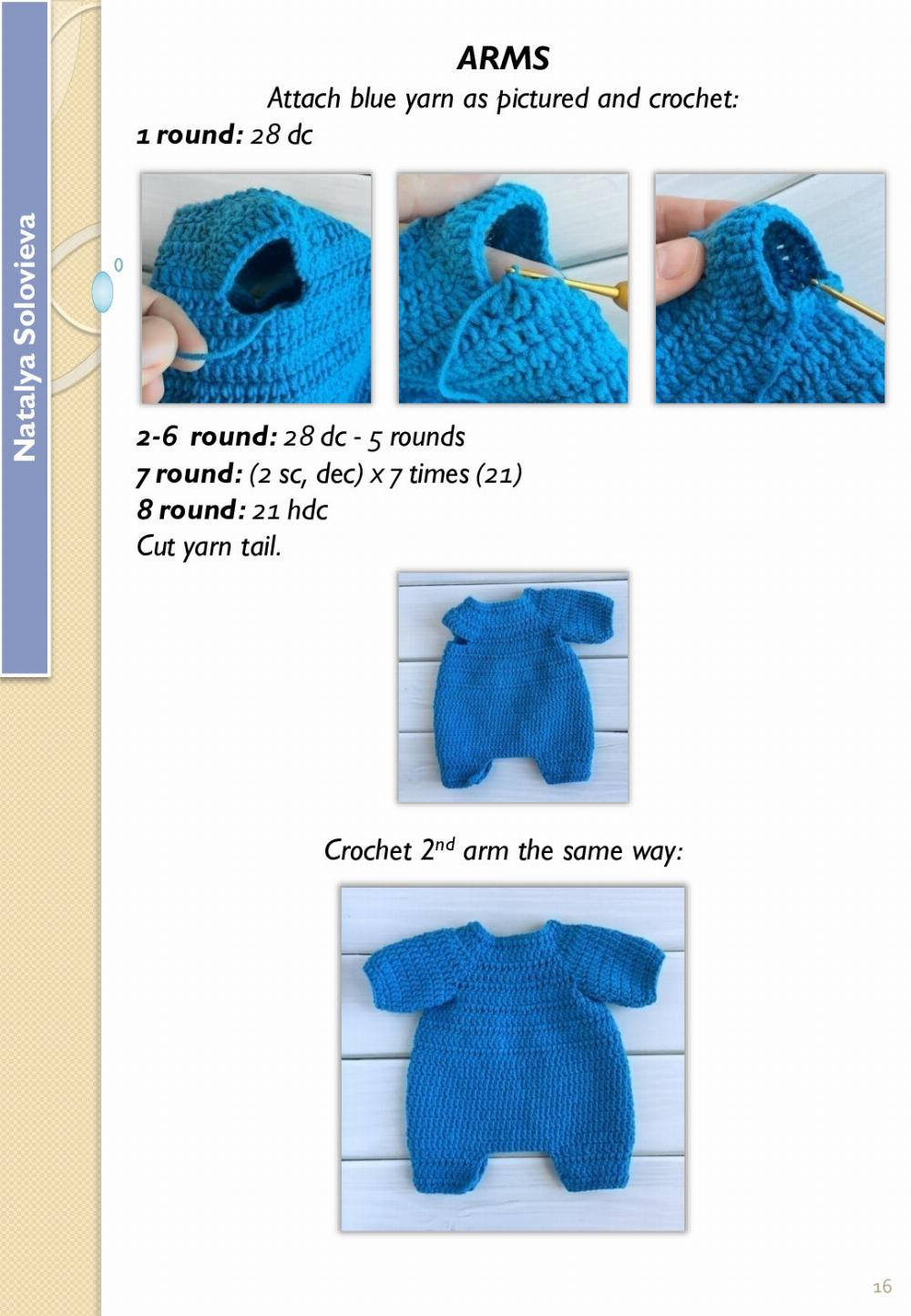 English Crochet Pattern Stitch Outfit (for the toy 32-33 cm tall)