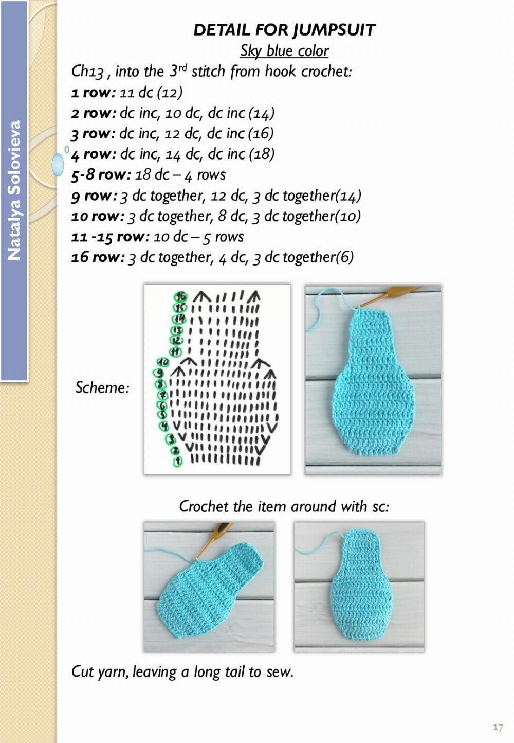 English Crochet Pattern Stitch Outfit (for the toy 32-33 cm tall)