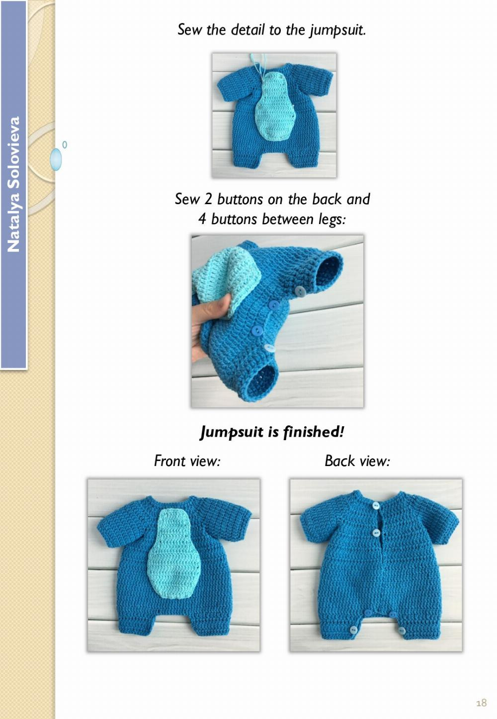 English Crochet Pattern Stitch Outfit (for the toy 32-33 cm tall)