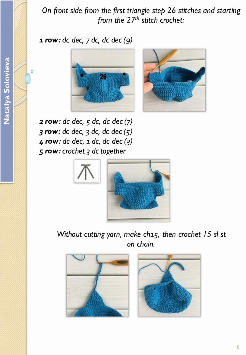 English Crochet Pattern Stitch Outfit (for the toy 32-33 cm tall)