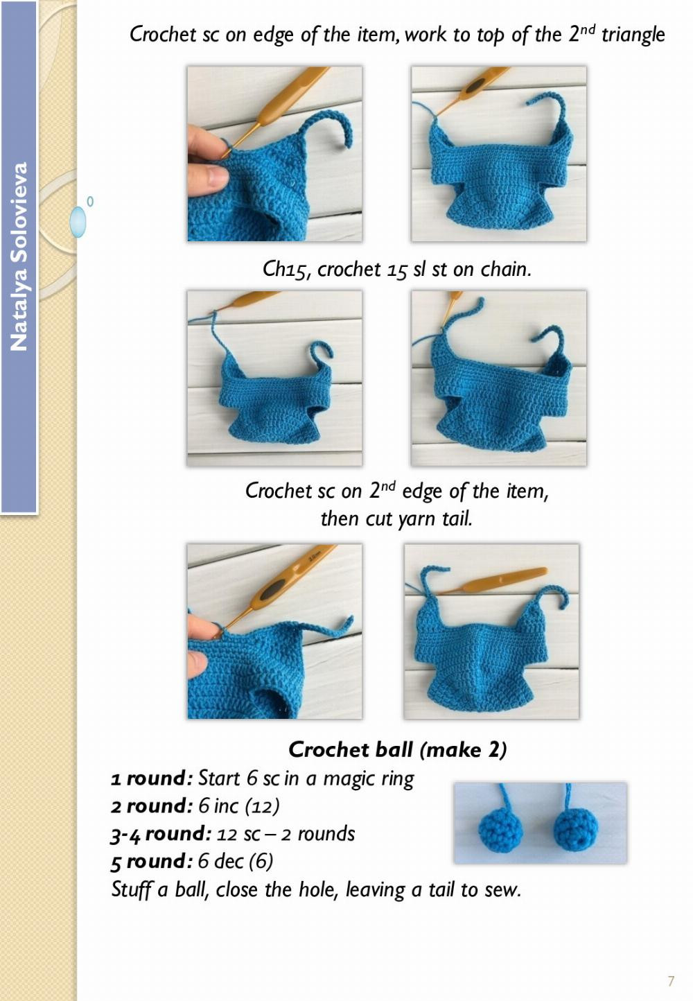 English Crochet Pattern Stitch Outfit (for the toy 32-33 cm tall)