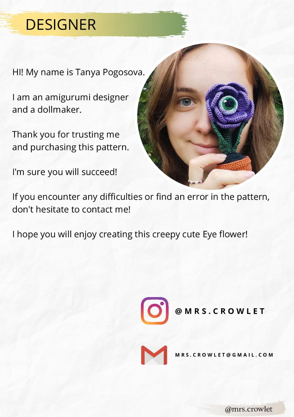 eyeball flower pdf crochet pattern