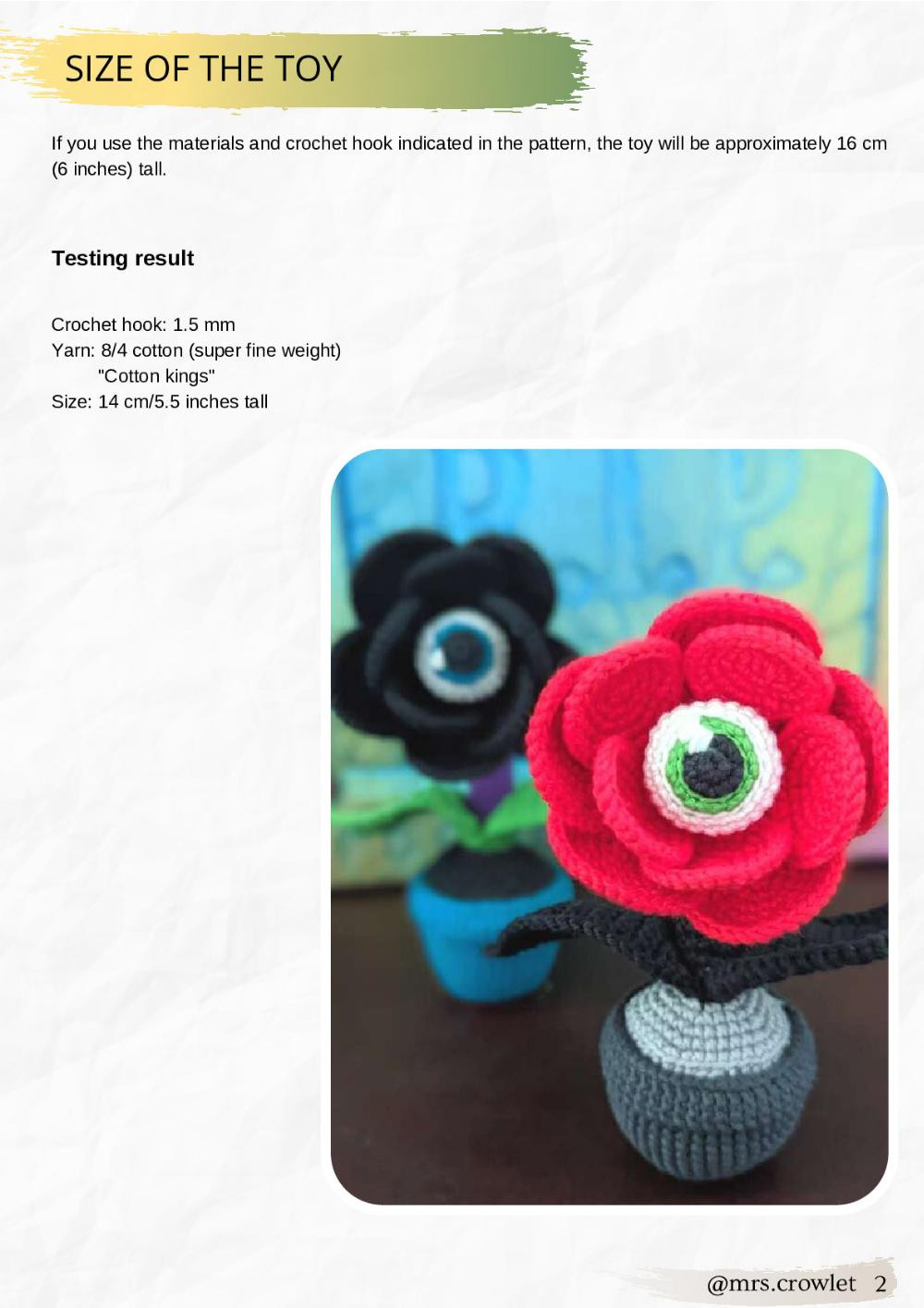 eyeball flower pdf crochet pattern
