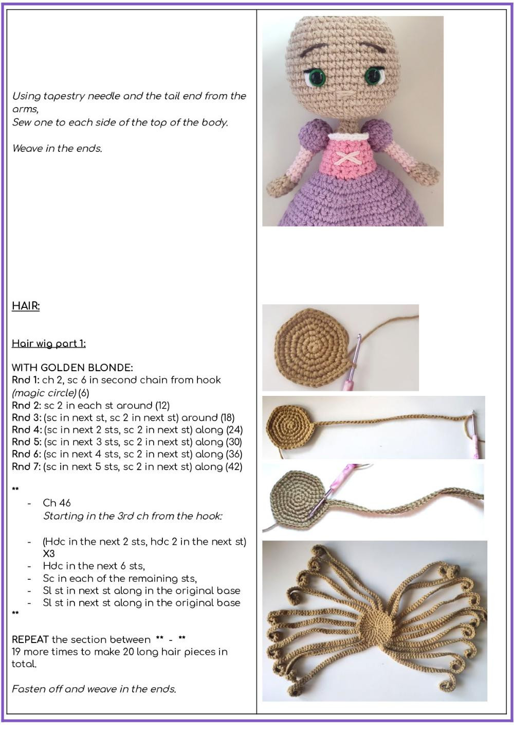 fairytale princess crochet  pattern