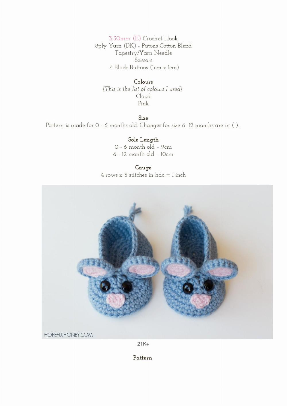 Field Mouse Baby Booties Crochet Pattern
