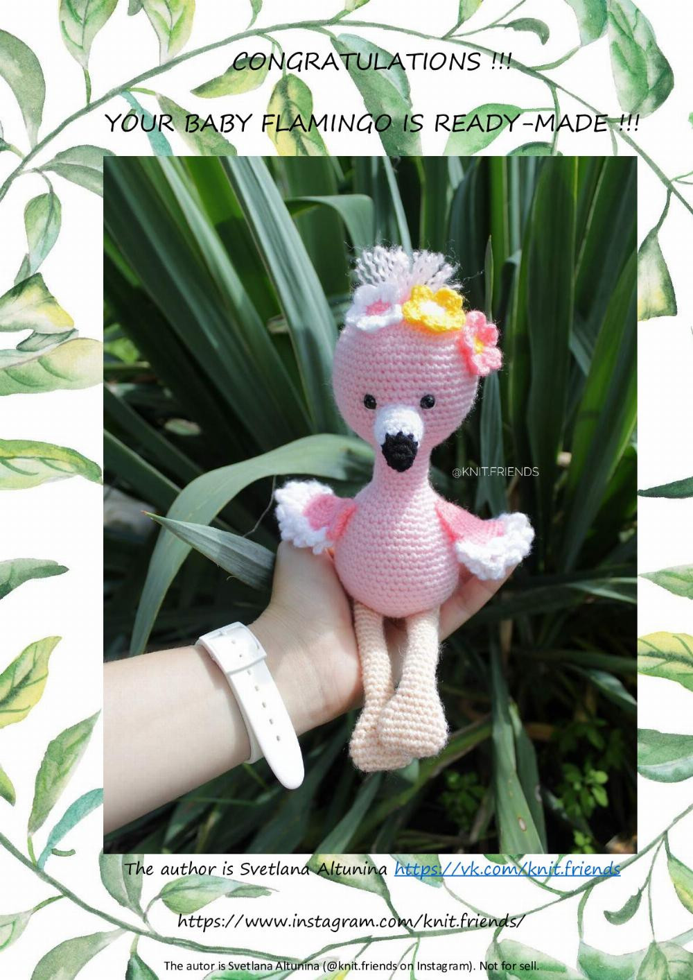 Flamingo baby crochet pattern