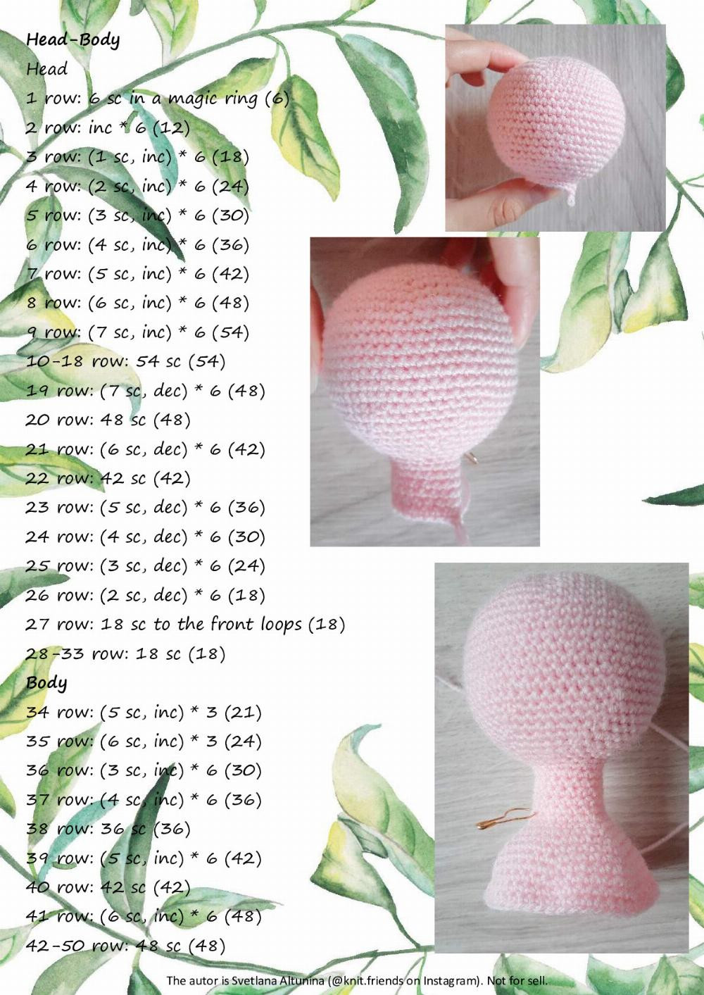 Flamingo baby crochet pattern