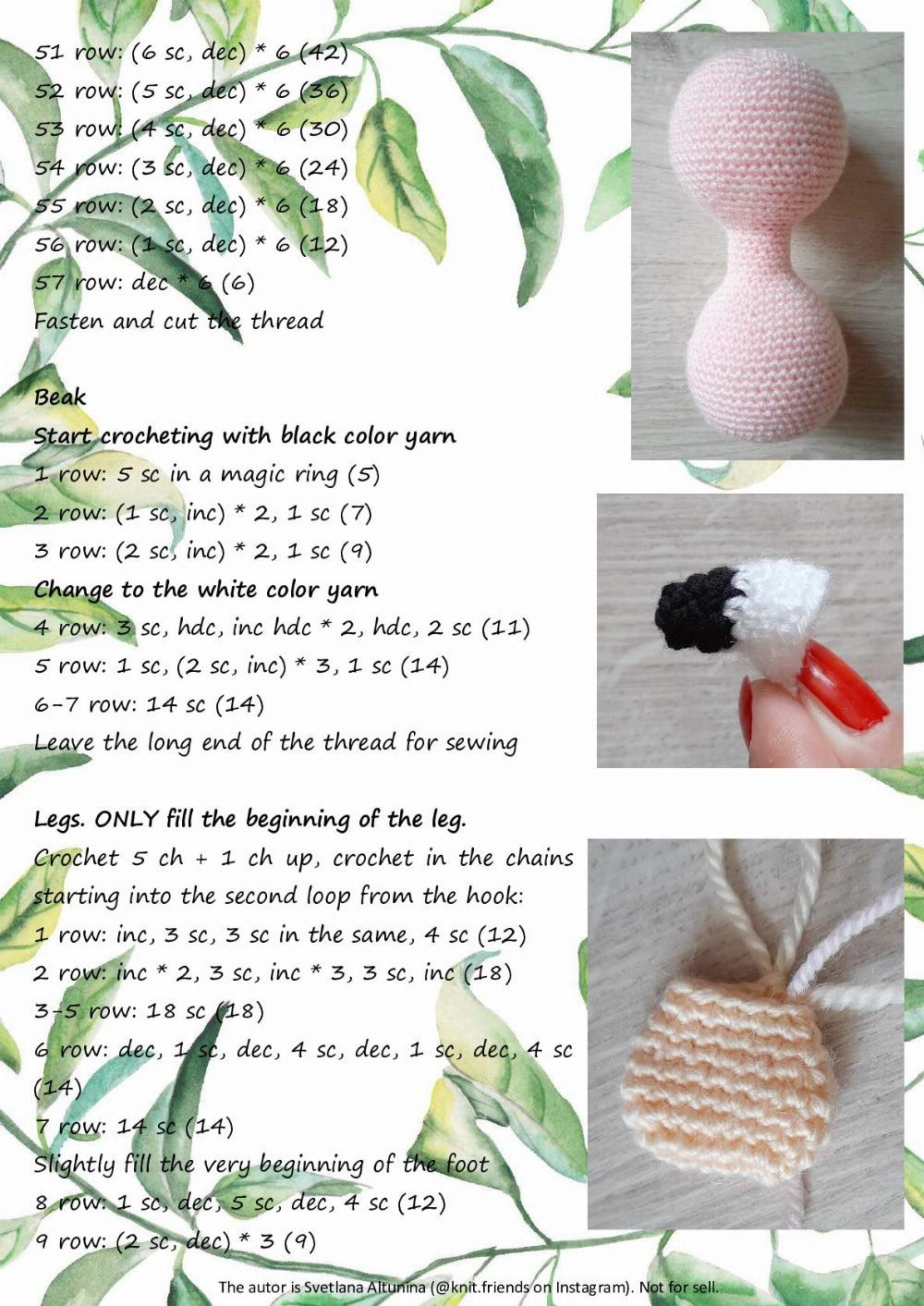 Flamingo baby crochet pattern