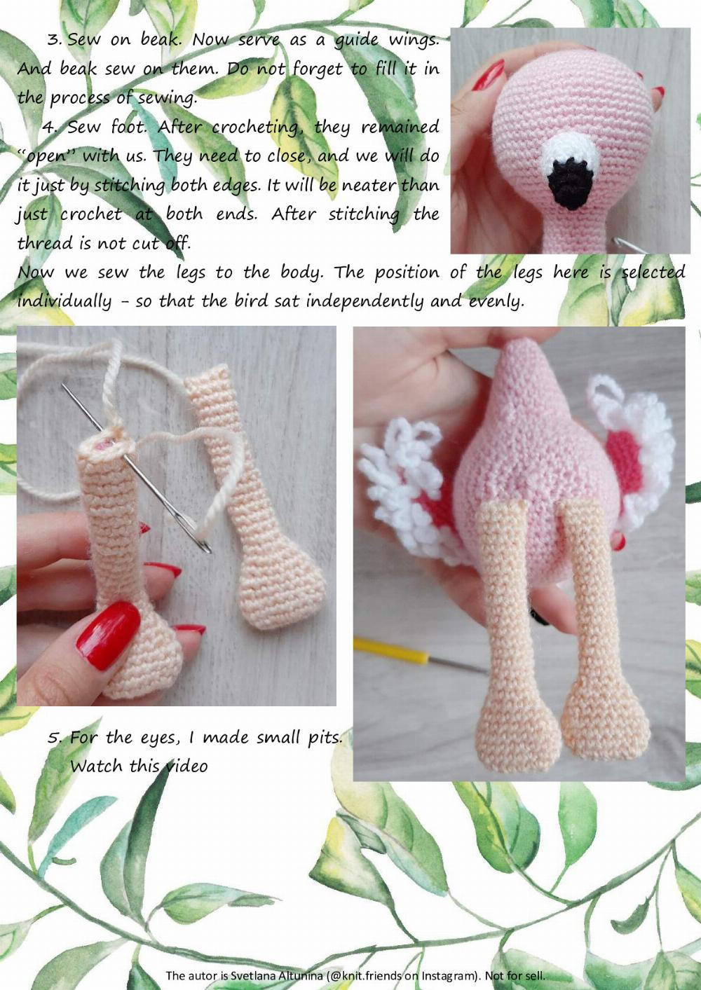 Flamingo baby crochet pattern