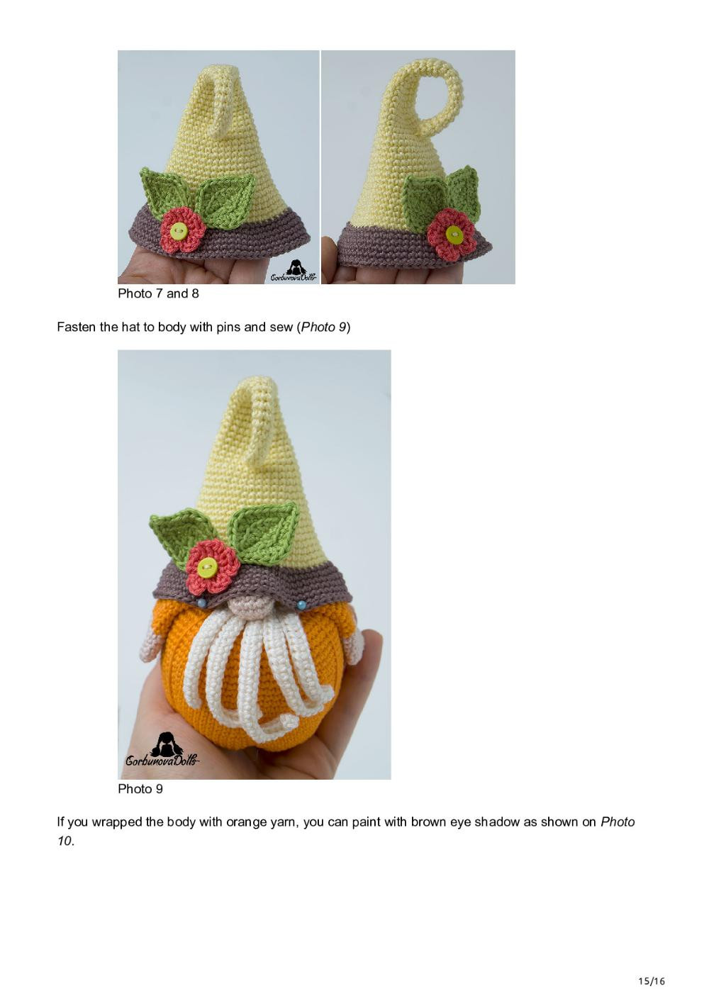 FREE Crochet Halloween Pumpkin Gnome Pattern