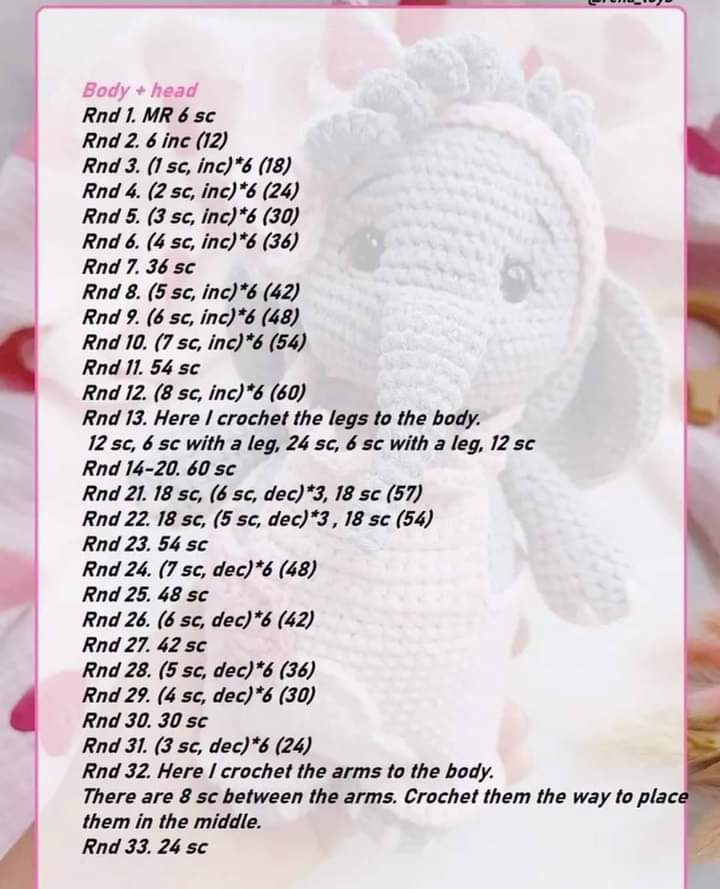 free crochet pattern elephant