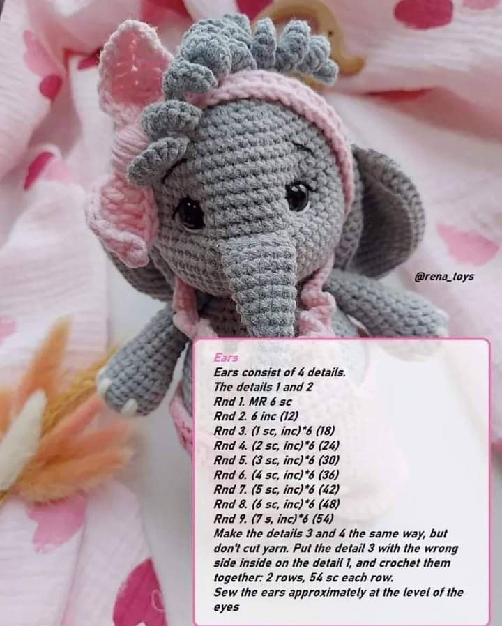 free crochet pattern elephant