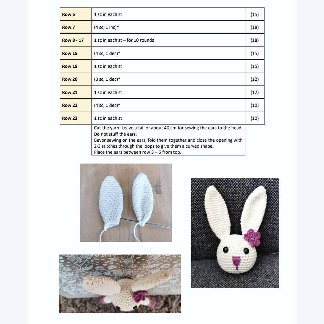 free crochet pattern little cutie bunny with a purple bow
