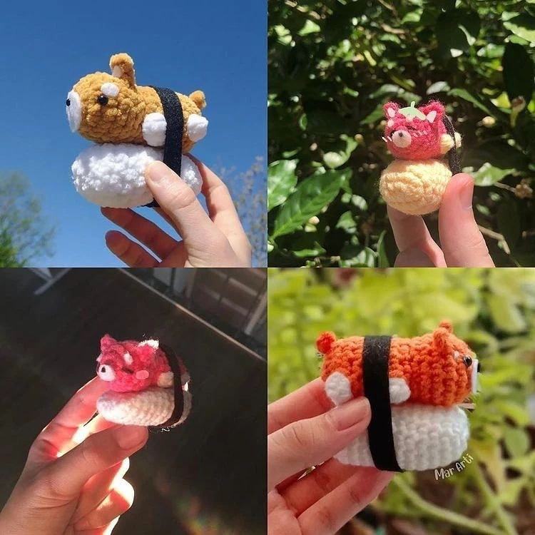 free crochet pattern shiba sushi