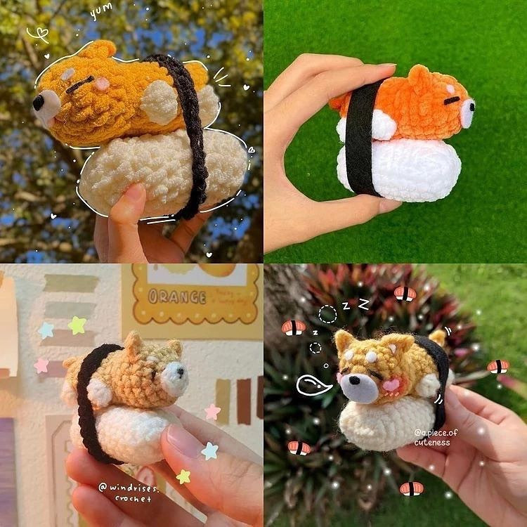 free crochet pattern shiba sushi