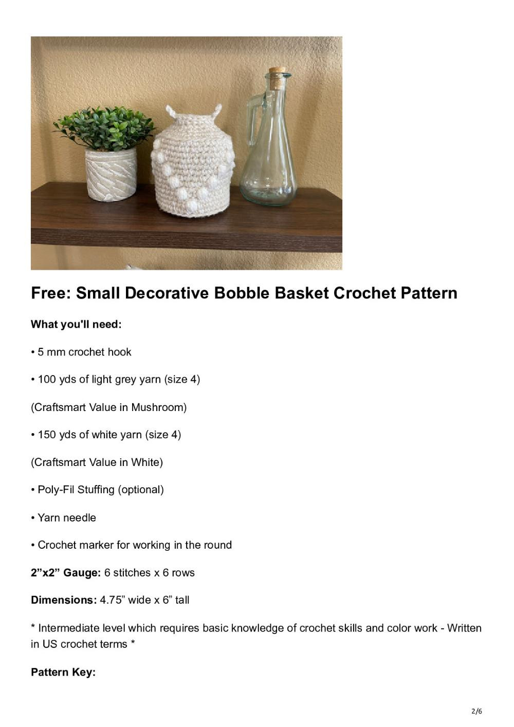 FREE Crochet Pattern - Small Decorative Basket