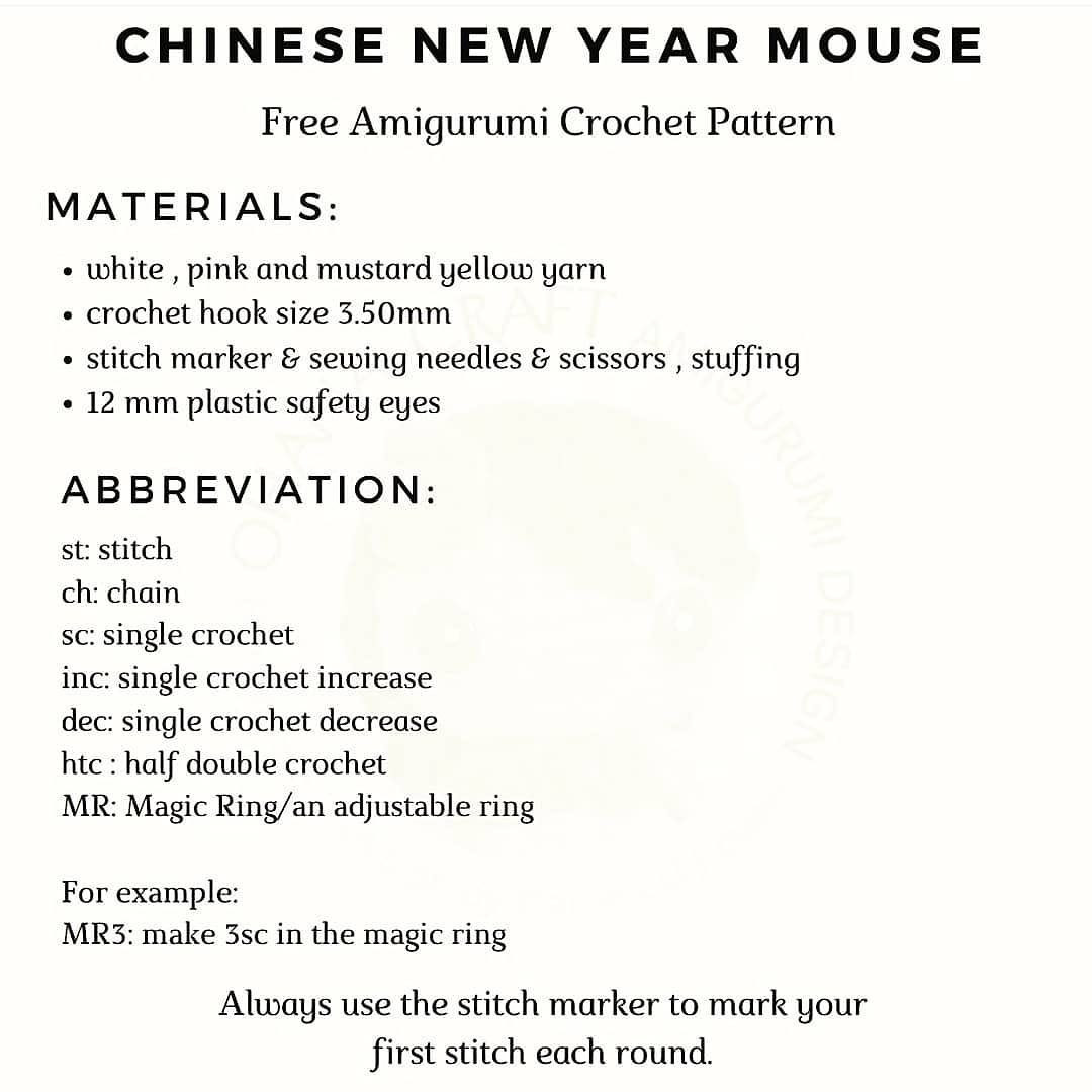 free crochet pattern year of the mouse
