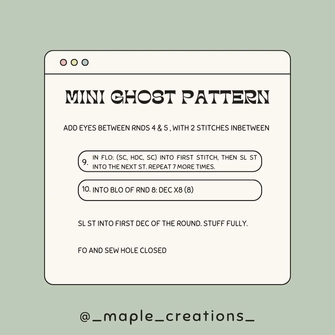 free mini ghost pattern