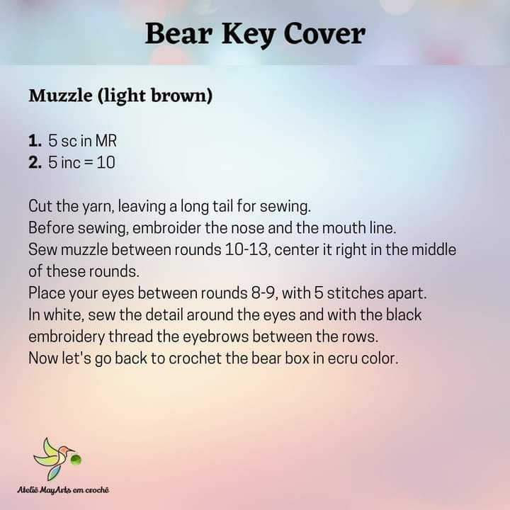 free pattern bear key cover