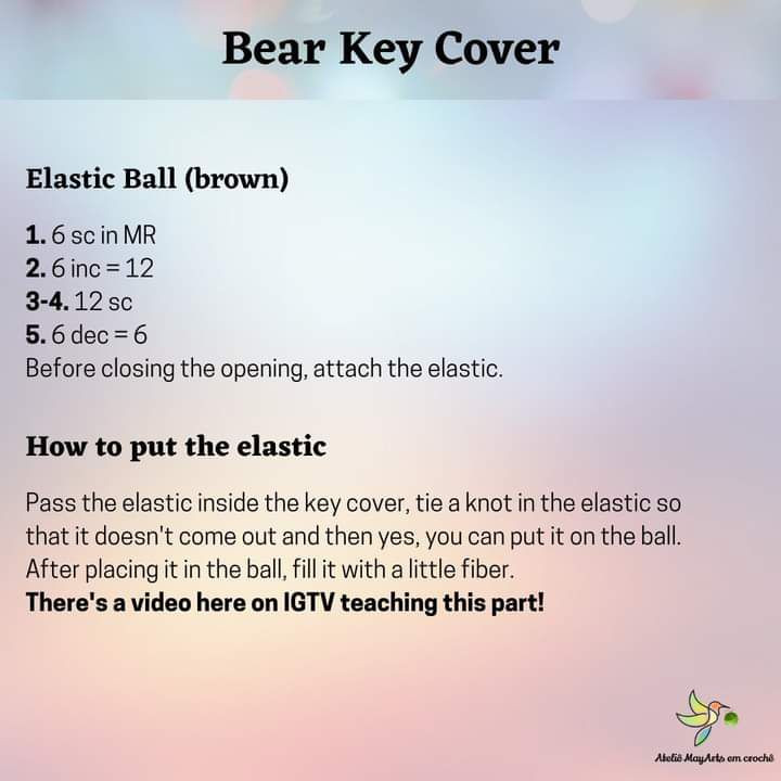 free pattern bear key cover