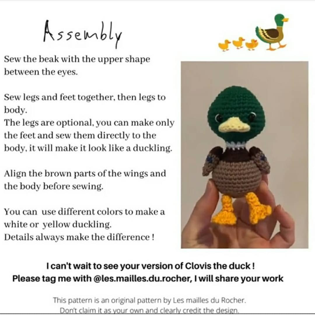 free pattern colovis the duck