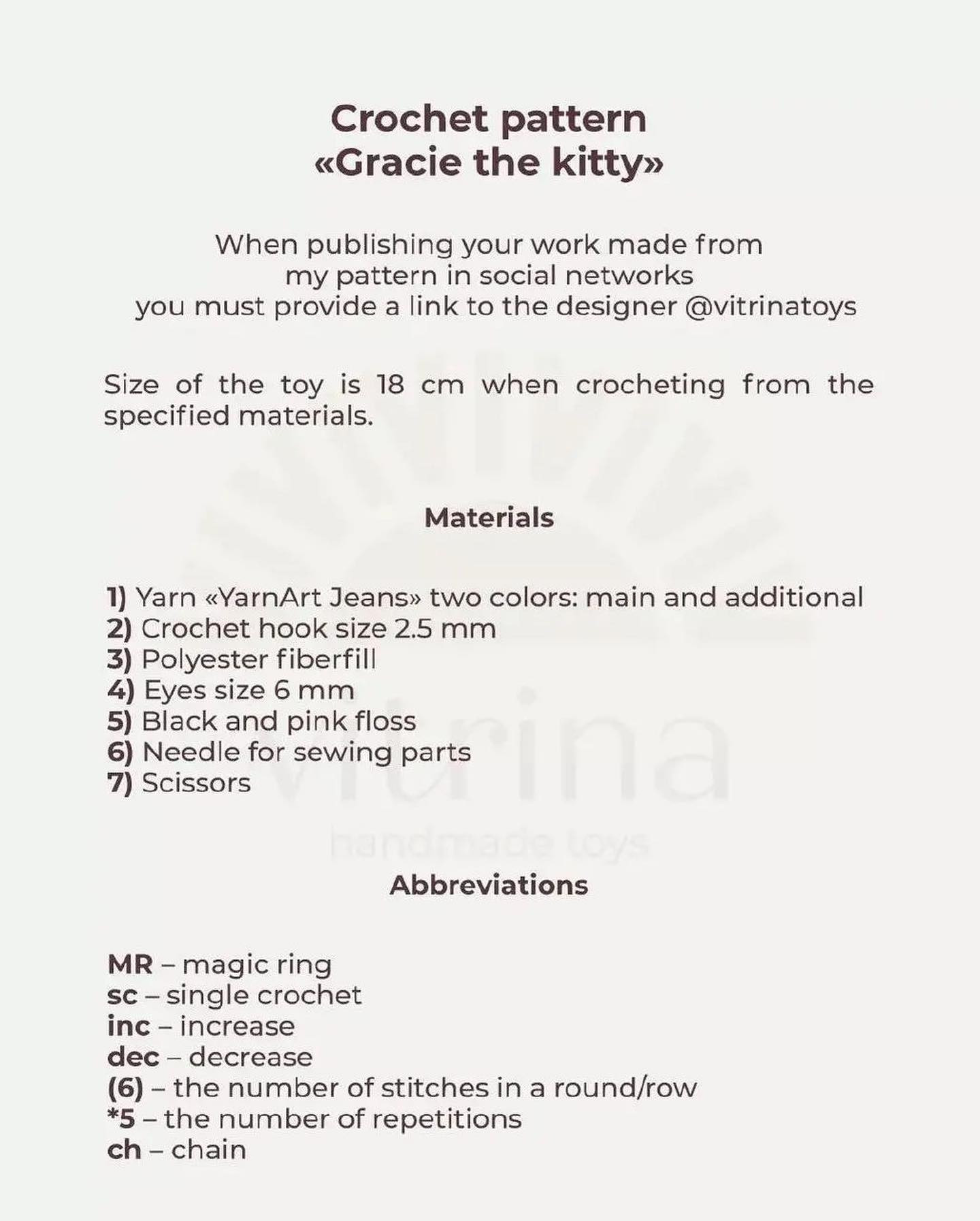 free pattern crochet pattern gracie the kitty