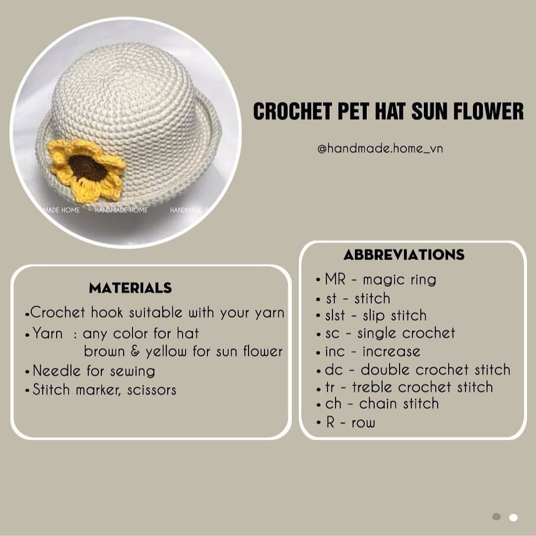 free pattern crochet pet hat