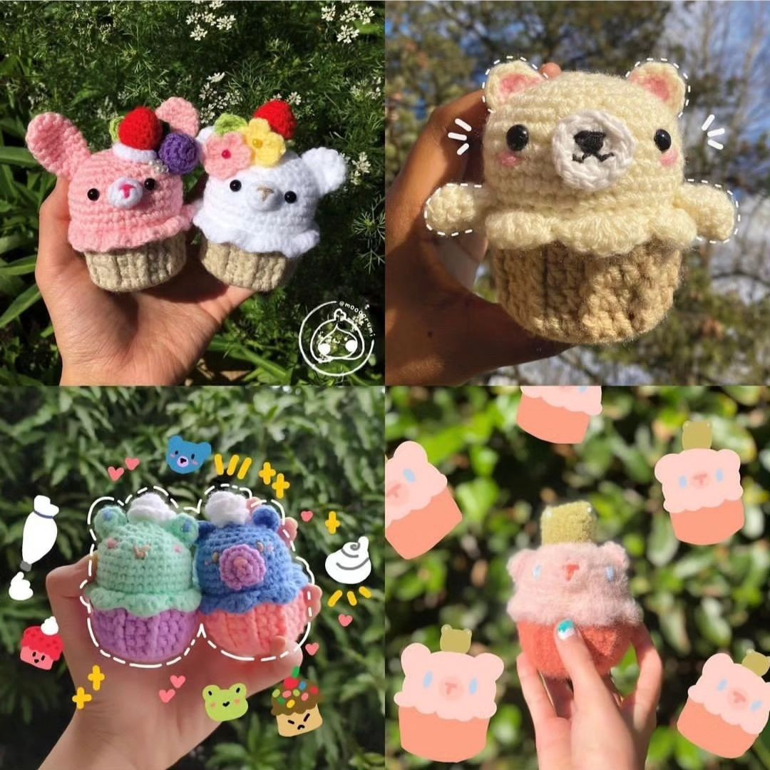 free pattern cupcake bear