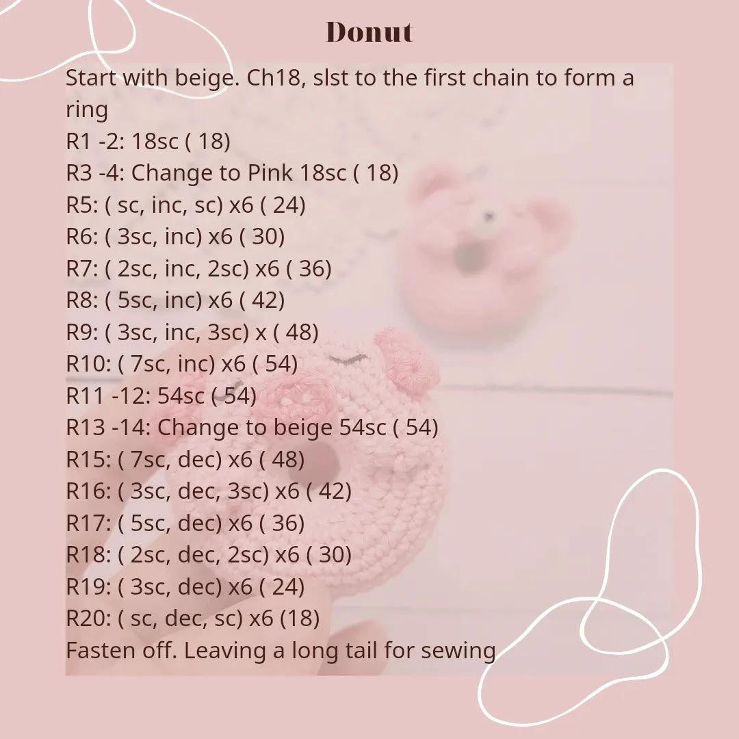 free pattern donut pig