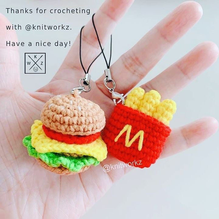 free pattern fries & burger