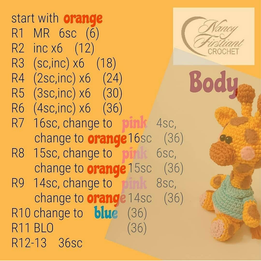 free pattern gerry the giraffe