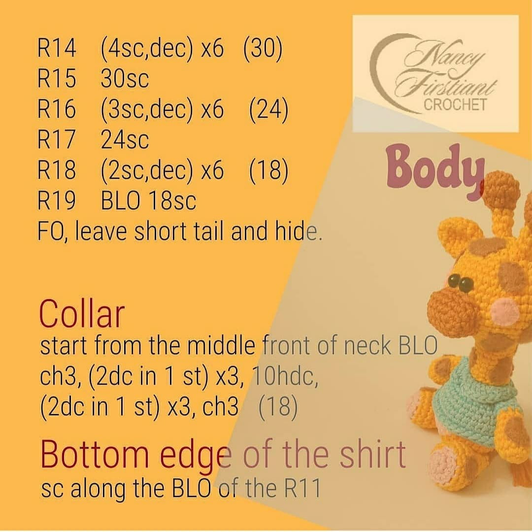 free pattern gerry the giraffe