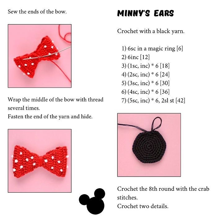 free pattern headband minnie mouse