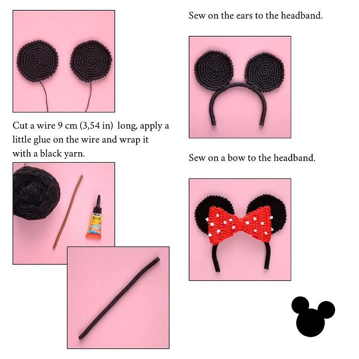 free pattern headband minnie mouse