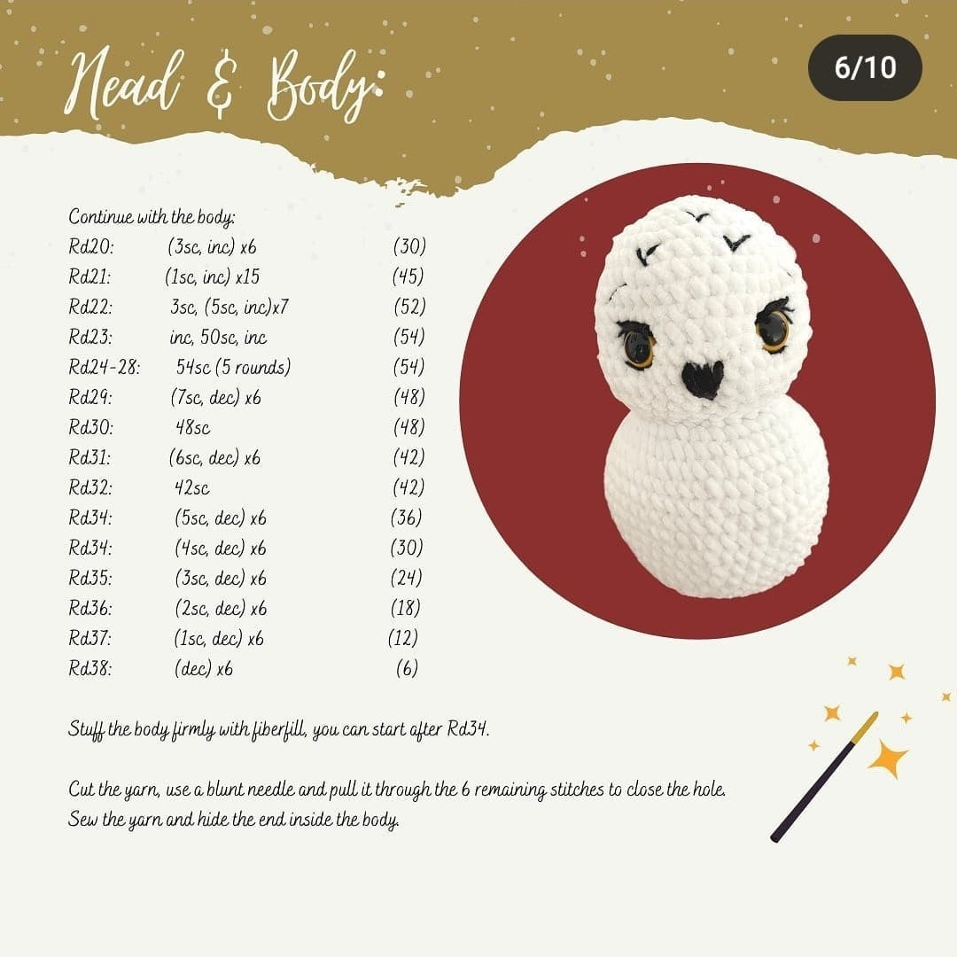 free pattern hedwig - the snowy owl