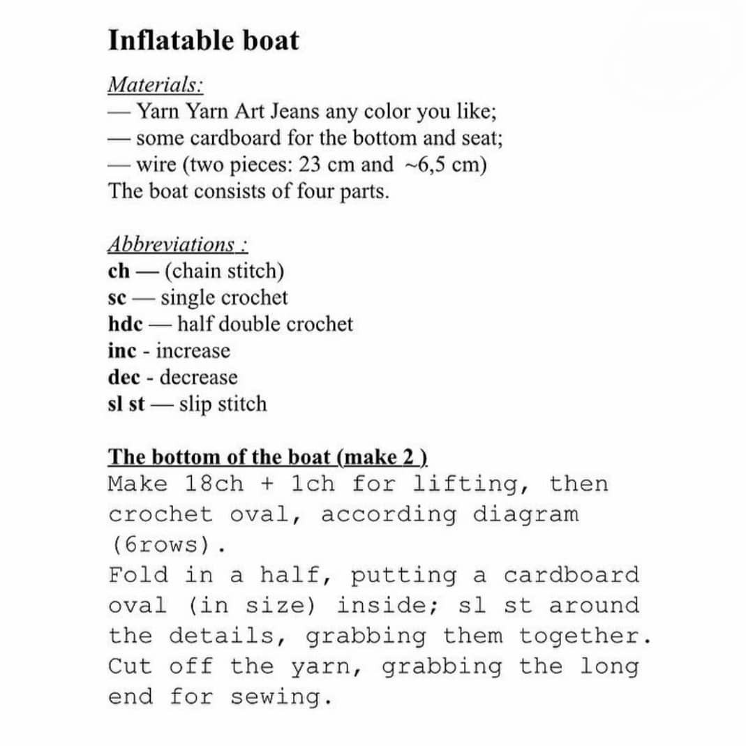 free pattern in english inflatable boat